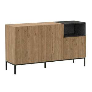 Μπουφές Cailin  χρώμα sepet oak - black wood 140x41,8x80εκ. - Pakobazaar