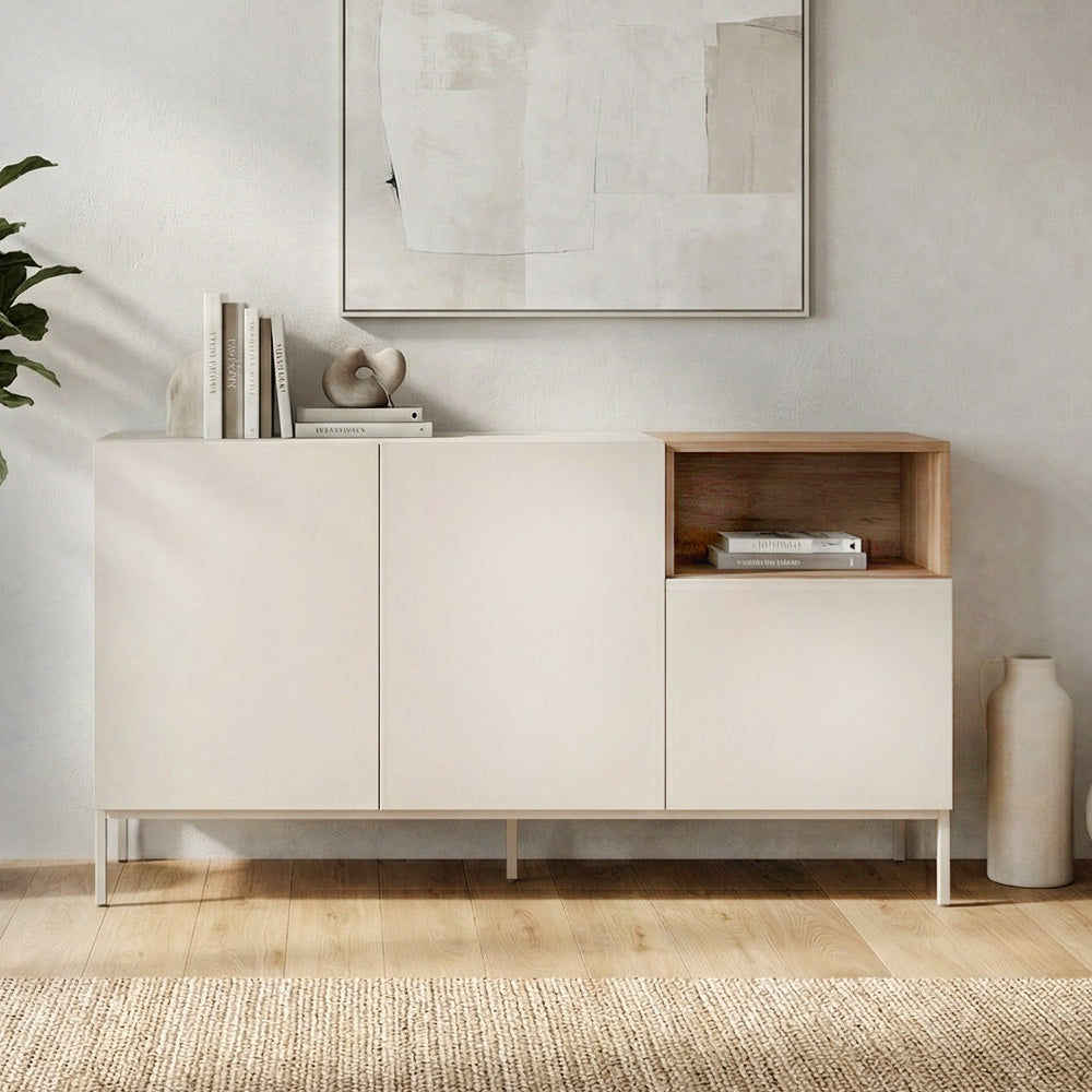 Μπουφές Cailin  χρώμα sandstone - sepet oak 140x41,8x80εκ.