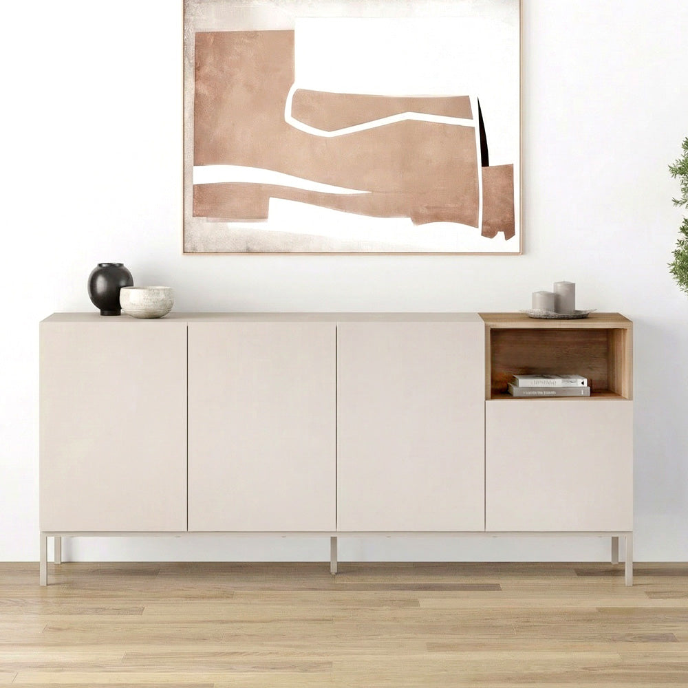 Μπουφές Cailin  χρώμα sandstone - sepet oak 180x41,8x80εκ.