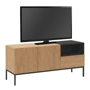 Έπιπλο τηλεόρασης Cailin  χρώμα sepet oak - black wood 140x41,8x55εκ. - Pakobazaar