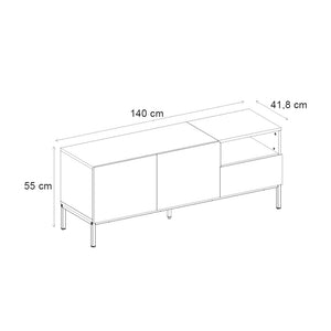 Έπιπλο τηλεόρασης Cailin  χρώμα sepet oak - black wood 140x41,8x55εκ. - Pakobazaar