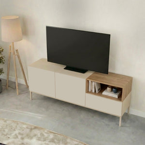 Έπιπλο τηλεόρασης Cailin  χρώμα sandstone - sepet oak 140x41,8x55εκ. - Pakobazaar