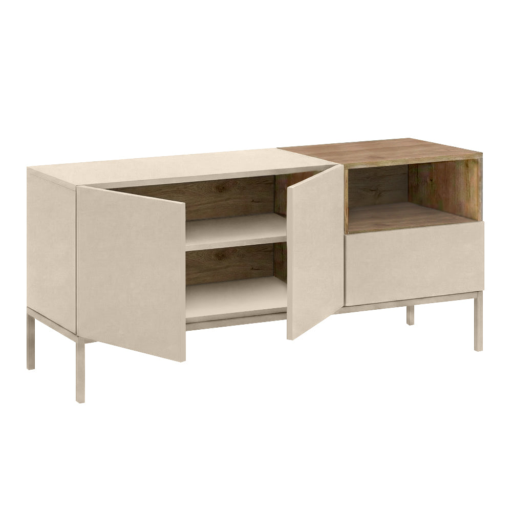 Έπιπλο τηλεόρασης Cailin  χρώμα sandstone - sepet oak 140x41,8x55εκ.