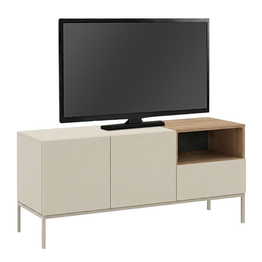 Έπιπλο τηλεόρασης Cailin  χρώμα sandstone - sepet oak 140x41,8x55εκ.