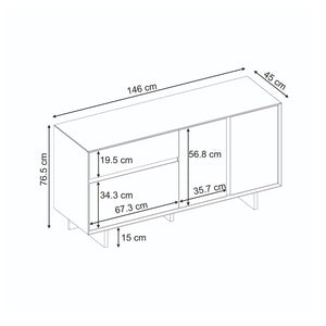 Μπουφές Capri  χρώμα sapphire oak 146x45x76,5εκ. - Pakobazaar