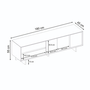 Έπιπλο τηλεόρασης Capri  χρώμα sapphire oak 180x45x55εκ. - Pakobazaar