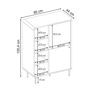 Μπουφές Colia  χρώμα sepet oak 85x44x120,4εκ. - Pakobazaar