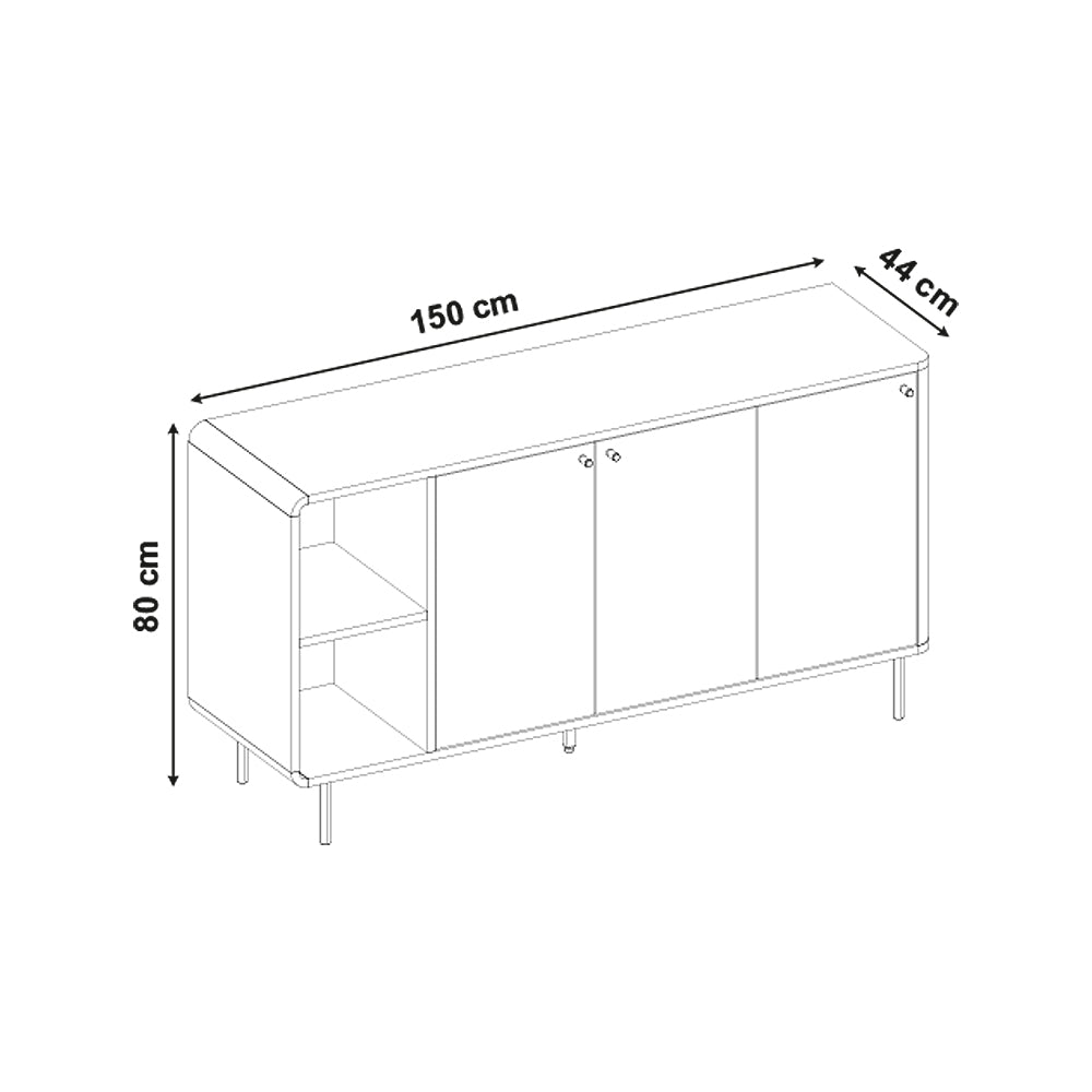 Μπουφές Colia  χρώμα sepet oak 150x44x80εκ.