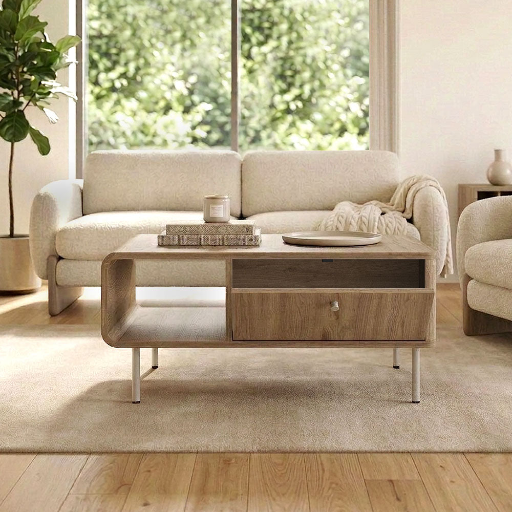 Τραπεζάκι σαλονιού Colia  χρώμα sepet oak 90x60x40,4εκ.