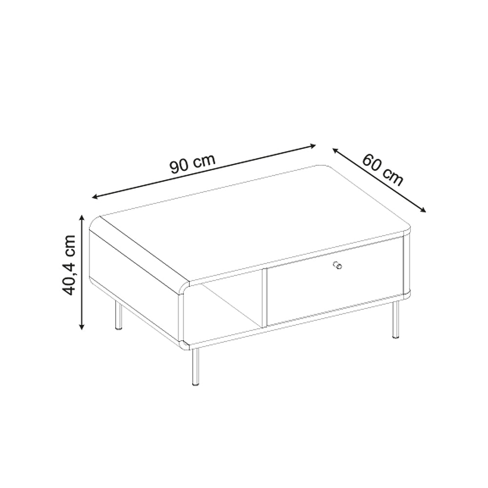 Τραπεζάκι σαλονιού Colia  χρώμα sepet oak 90x60x40,4εκ.