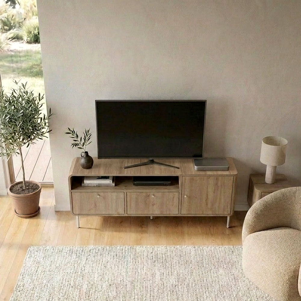 Έπιπλο τηλεόρασης Colia  χρώμα sepet oak 140,3x34x55,7εκ.