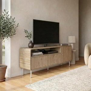 Έπιπλο τηλεόρασης Colia  χρώμα sepet oak 140,3x34x55,7εκ. - Pakobazaar