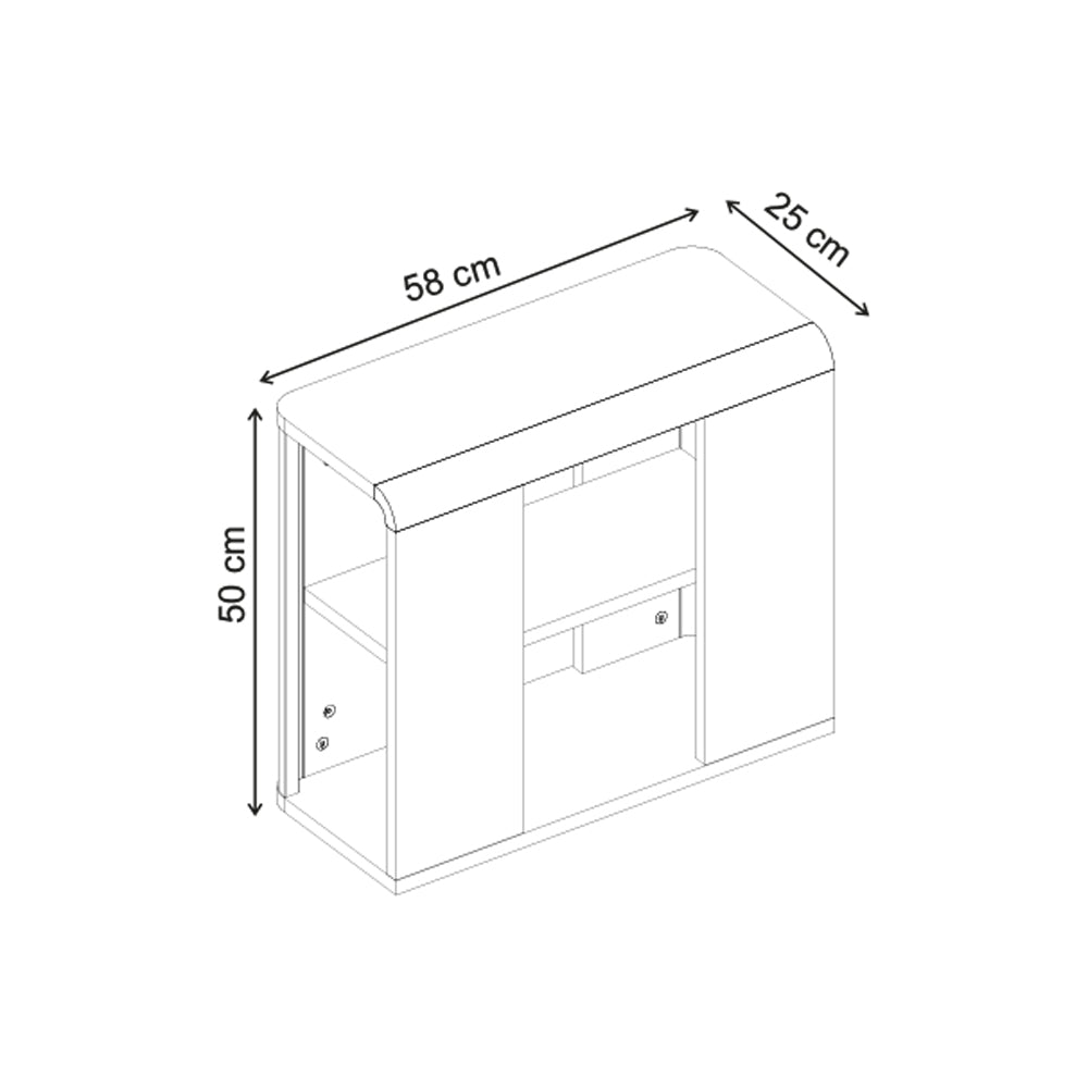 Τραπεζάκι βοηθητικό Colia  χρώμα sepet oak 58x25x50εκ.