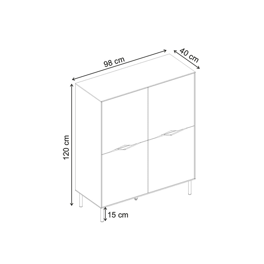 Μπουφές Marquise  χρώμα sandstone 98x40x120εκ.