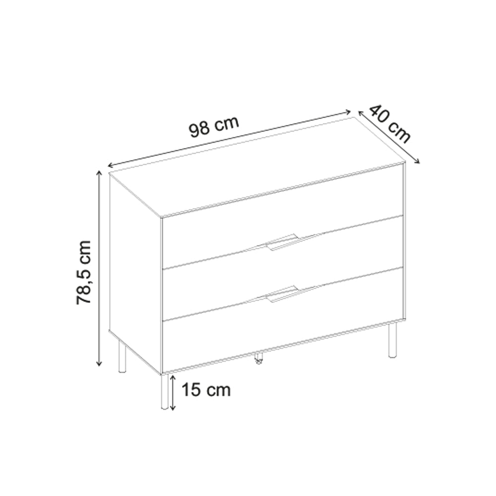 Συρταριέρα Marquise  χρώμα sandstone 98x40x78,5εκ.