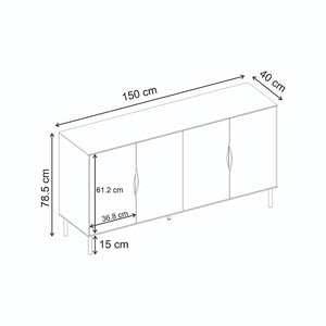 Μπουφές Marquise  χρώμα sandstone 150x40x78,5εκ. - Pakobazaar