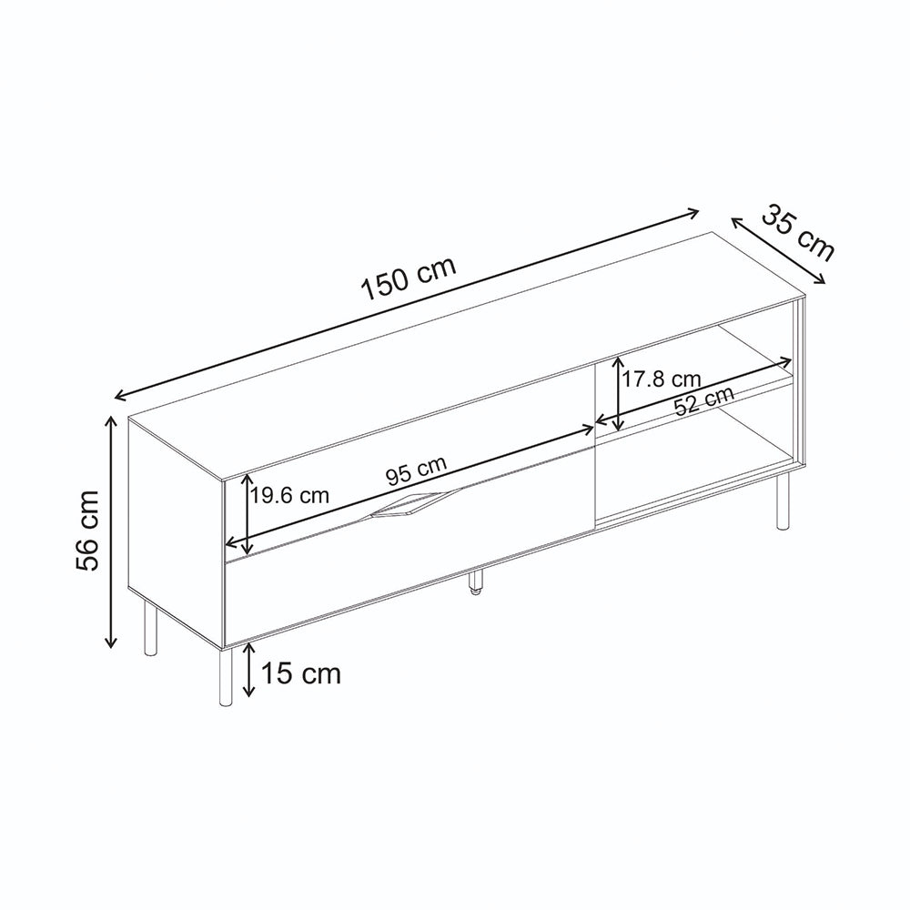 Έπιπλο τηλεόρασης Marquise  χρώμα sandstone 150x35x56εκ.