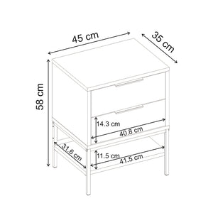 Κομοδίνο Mars  χρώμα καρυδί Ud 45x35x58εκ. - Pakobazaar