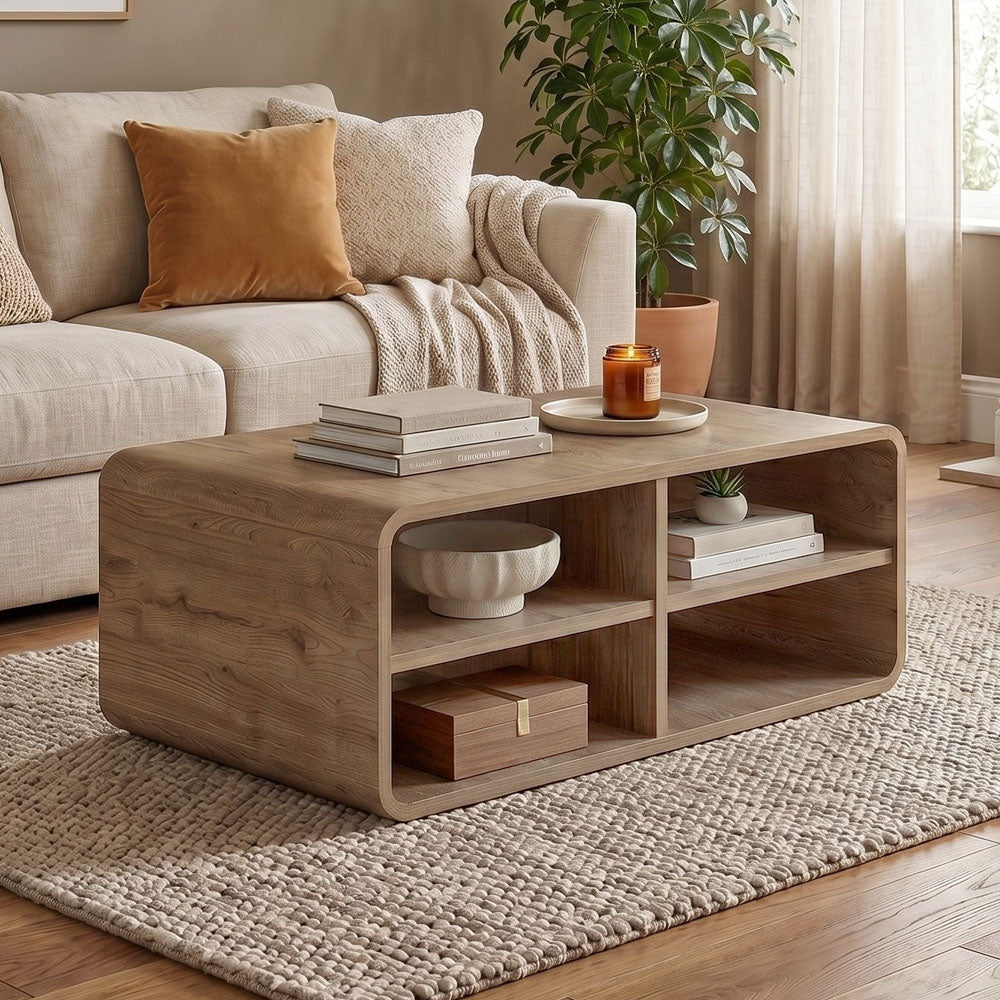 Τραπεζάκι σαλονιού Rovel  χρώμα sepet oak 80,3x50x32,5εκ.