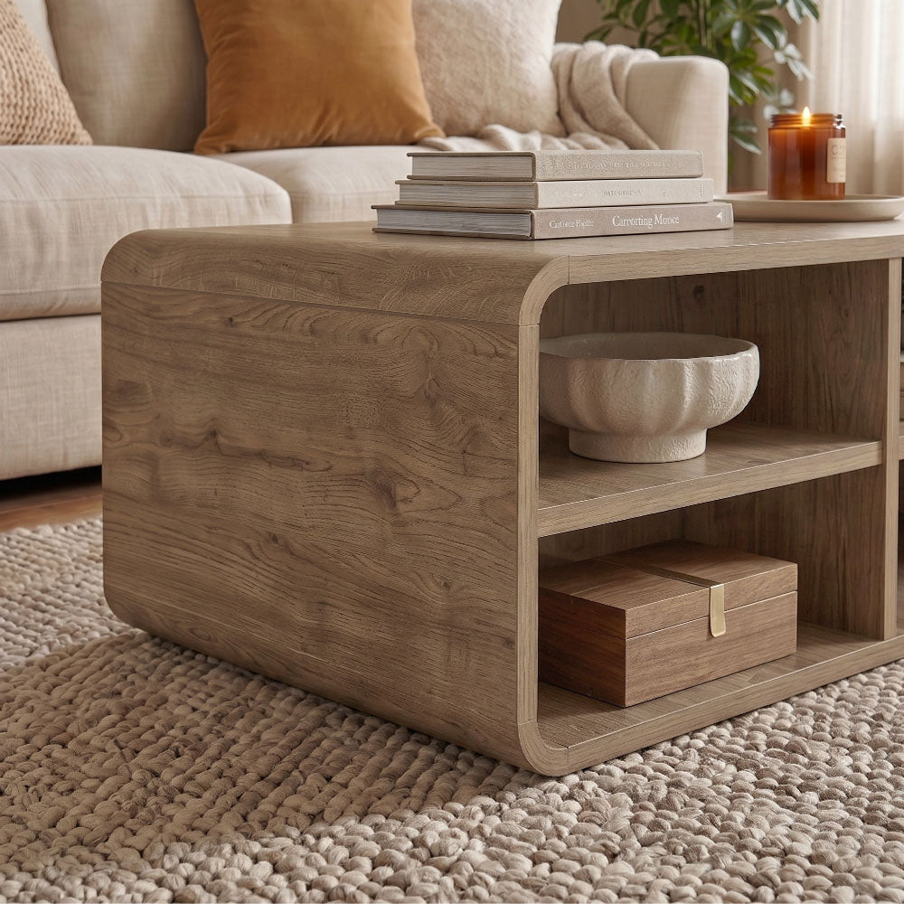 Τραπεζάκι σαλονιού Rovel  χρώμα sepet oak 80,3x50x32,5εκ.