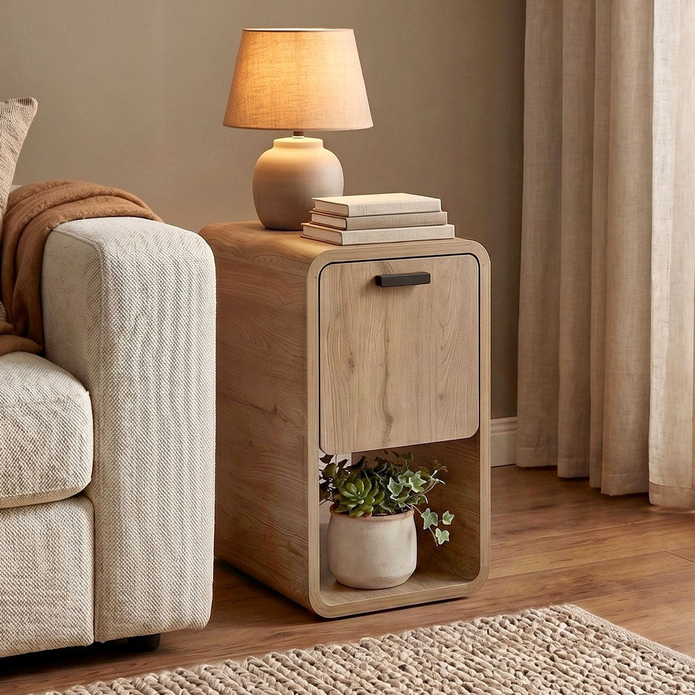 Τραπεζάκι βοηθητικό - Κομοδίνο Rovel  χρώμα sepet oak 30x39x50,5εκ.