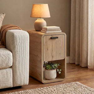Τραπεζάκι βοηθητικό - Κομοδίνο Rovel  χρώμα sepet oak 30x39x50,5εκ. - Pakobazaar
