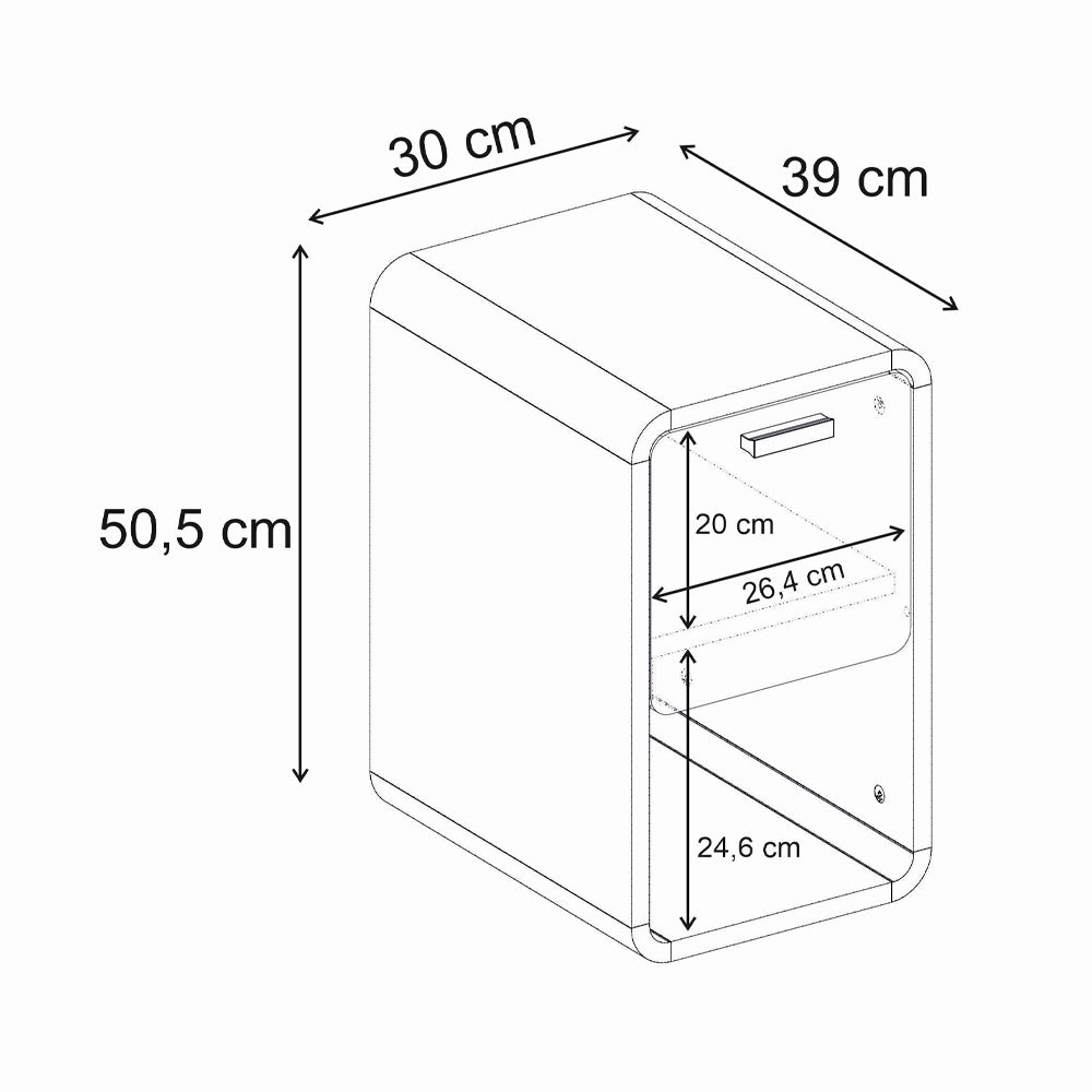Τραπεζάκι βοηθητικό - Κομοδίνο Rovel  χρώμα sepet oak 30x39x50,5εκ.