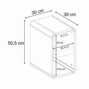 Τραπεζάκι βοηθητικό - Κομοδίνο Rovel  χρώμα sepet oak 30x39x50,5εκ. - Pakobazaar
