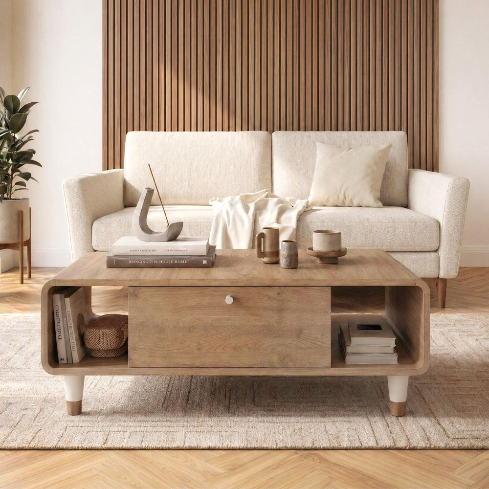 Τραπεζάκι σαλονιού Doro  χρώμα sepet oak 100x60x34,6εκ.