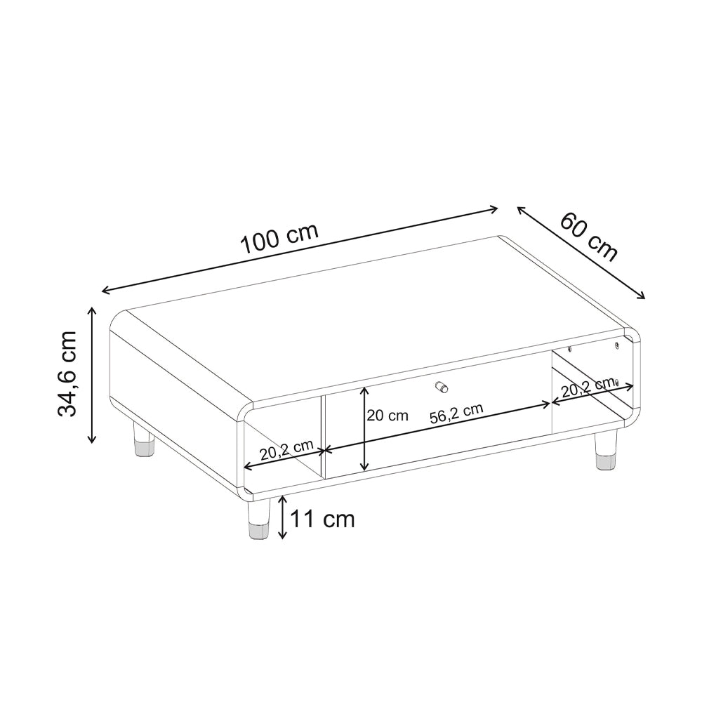 Τραπεζάκι σαλονιού Doro  χρώμα sepet oak 100x60x34,6εκ.