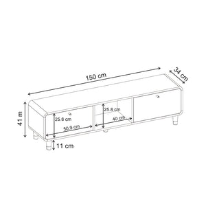 Έπιπλο τηλεόρασης Doro  χρώμα sepet oak 150x34x41εκ. - Pakobazaar