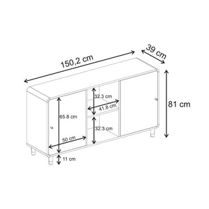 Μπουφές Doro  χρώμα sepet oak 150,2x39x81εκ. - Pakobazaar