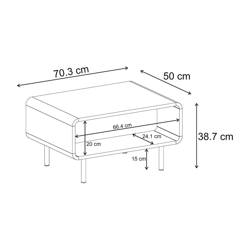 Τραπεζάκι σαλονιού Draen  χρώμα sepet oak 70,3x50x38,7εκ. - Pakobazaar