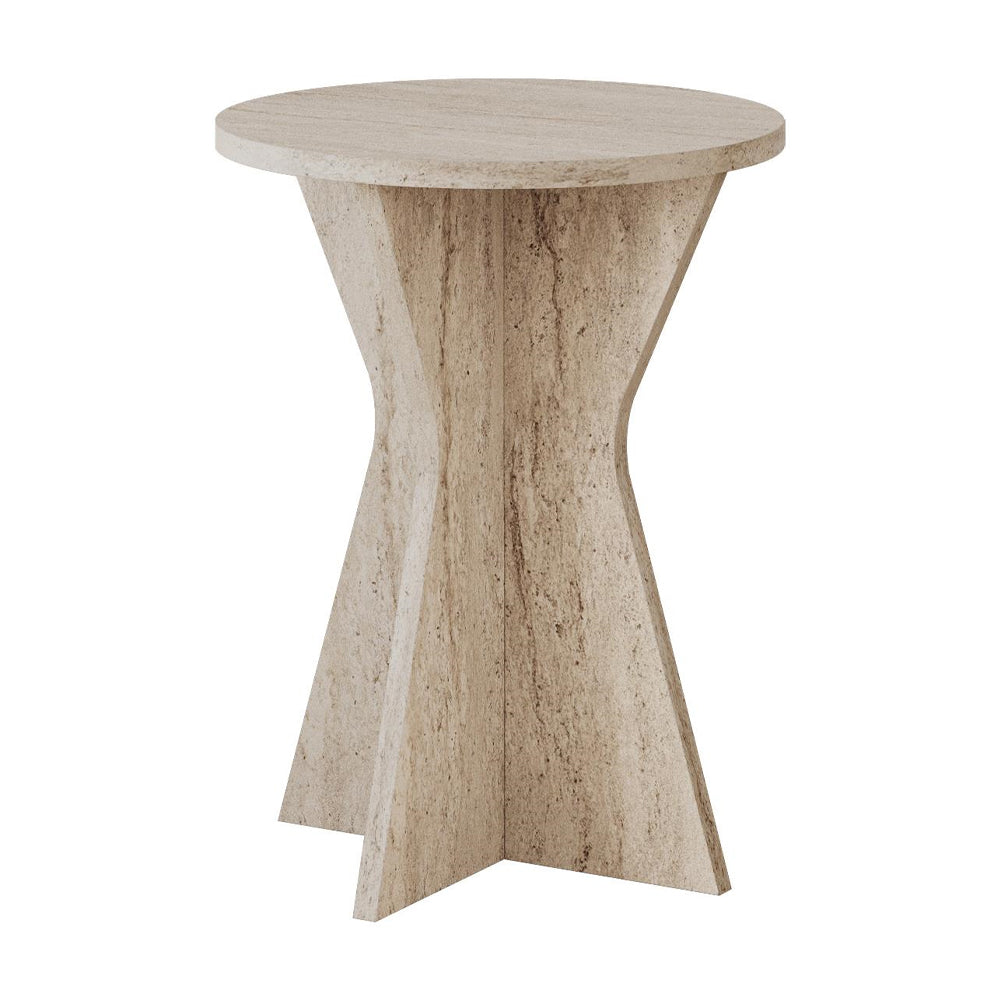 Τραπεζάκι βοηθητικό Lisa  χρώμα travertine Ø40x51,8εκ. - Pakobazaar