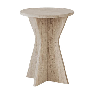 Τραπεζάκι βοηθητικό Lisa  χρώμα travertine Ø40x51,8εκ. - Pakobazaar