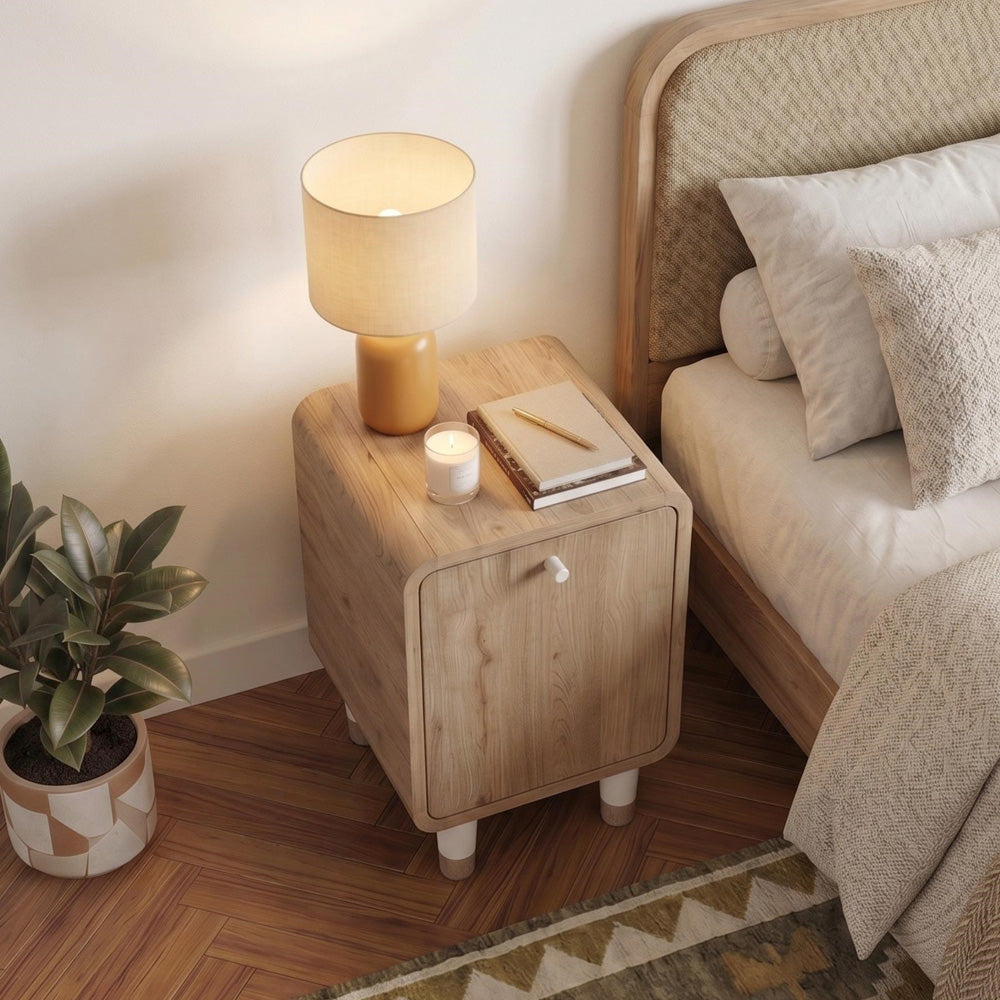Κομοδίνο Doro  χρώμα sepet oak 35,3x34x51εκ. - Pakobazaar