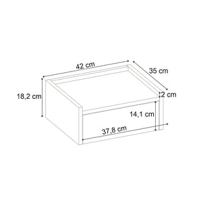 Κομοδίνο επιτοίχιο Brisa  χρώμα καρυδί Ud 42x35x18,2εκ.