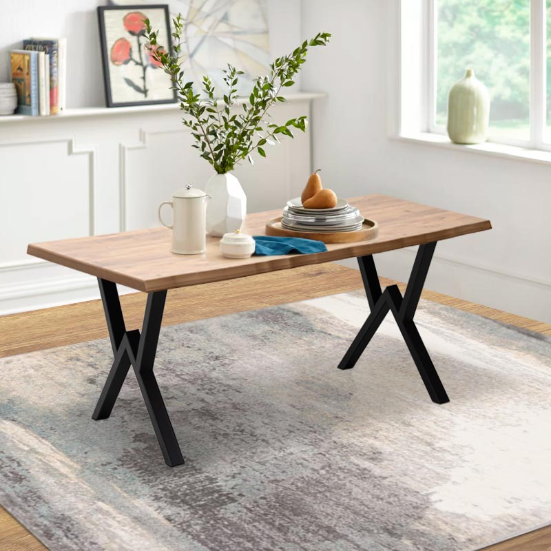 Τραπέζι Walter  Mdf - μεταλλικό χρώμα ακακίας 160x80x75εκ. - Pakobazaar