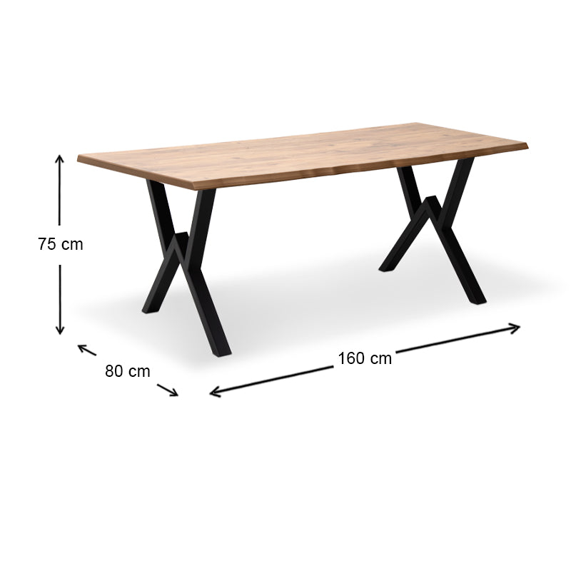 Τραπέζι Walter  Mdf - μεταλλικό χρώμα ακακίας 160x80x75εκ. - Pakobazaar