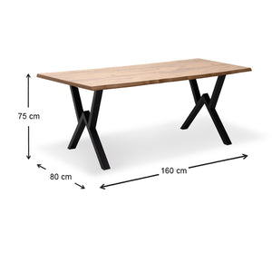 Τραπέζι Walter  Mdf - μεταλλικό χρώμα ακακίας 160x80x75εκ. - Pakobazaar
