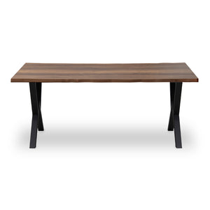 Τραπέζι Walter  Mdf - μεταλλικό χρώμα καρυδί 160x80x75εκ.