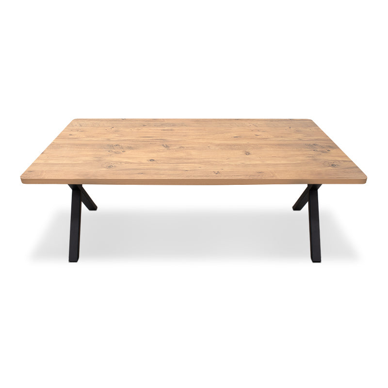 Τραπέζι Jeremy  Mdf - μεταλλικό χρώμα ακακίας 160x80x75εκ.
