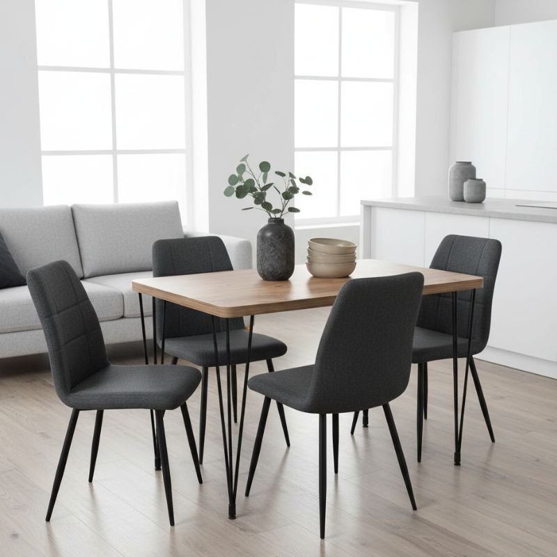 Τραπέζι Roger  Mdf - μεταλλικό χρώμα ακακίας 120x70x75εκ. - Pakobazaar