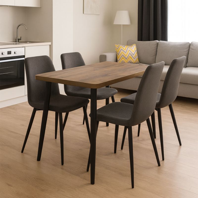 Τραπέζι Levico  Mdf - μεταλλικό χρώμα ακακίας 120x70x75εκ.