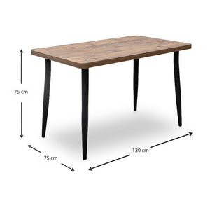 Τραπέζι Levico  Mdf - μεταλλικό χρώμα ακακίας 130x75x75εκ.