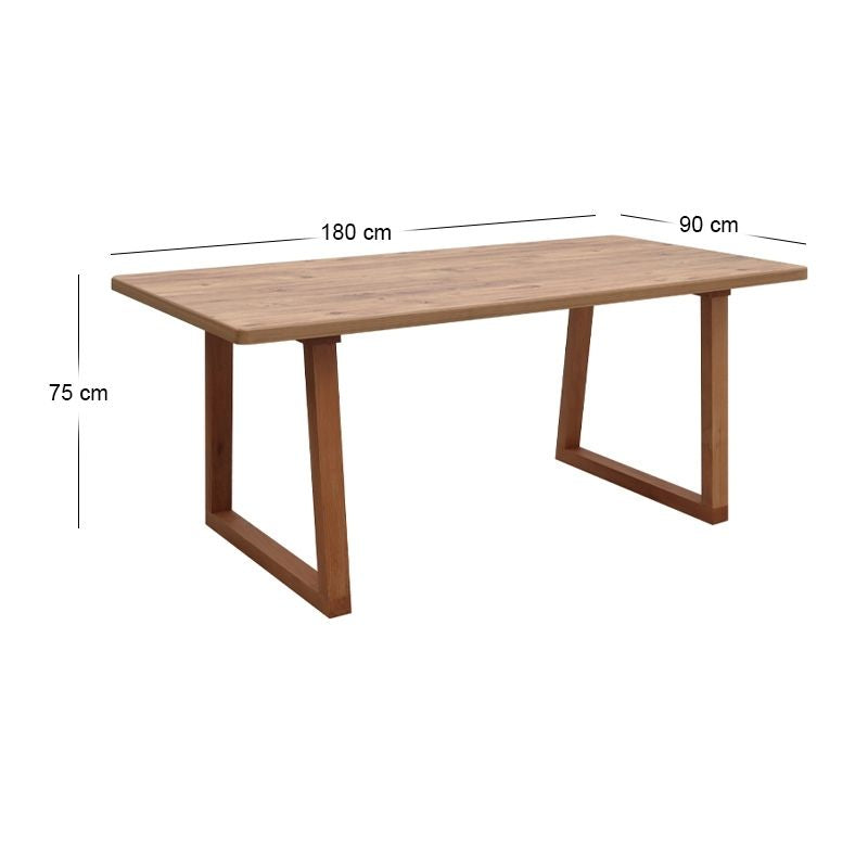 Τραπέζι Liora  Mdf - ξύλινο χρώμα ακακίας 180x90x75εκ. - Pakobazaar
