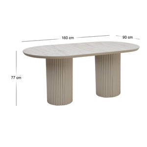 Τραπέζι Hazar  Mdf χρώμα travertine - sandstone 180x90x77εκ. - Pakobazaar