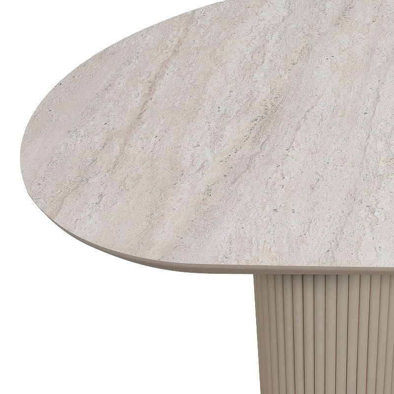 Τραπέζι Hazar  Mdf χρώμα travertine - sandstone 180x90x77εκ. - Pakobazaar