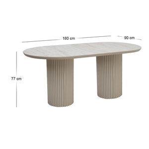 Τραπέζι Hazar  Mdf χρώμα travertine - sandstone 180x90x77εκ. - Pakobazaar