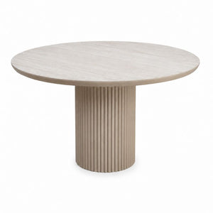 Τραπέζι Hazar  Mdf χρώμα travertine - sandstone Ø119,5x76εκ. - Pakobazaar